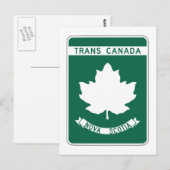 Nova Scotia, Trans-Canada Highway Sign Briefkaart (Voorkant / Achterkant)