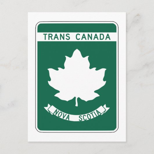 Nova Scotia, Trans-Canada Highway Sign Briefkaart (Voorkant)