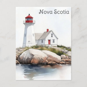Nova Scotia Vuurtoren van Canada Reizen Briefkaart