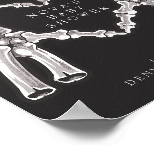NOVA Skeleton Heart Hands Baby shower Welkom Poster (Hoek)