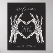 NOVA Skeleton Heart Hands Baby shower Welkom Poster (Voorkant)