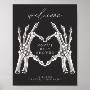 NOVA Skeleton Heart Hands Baby shower Welkom Poster