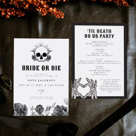 NOVA Skull Bride of Die Til Death Bachelorette Kaart