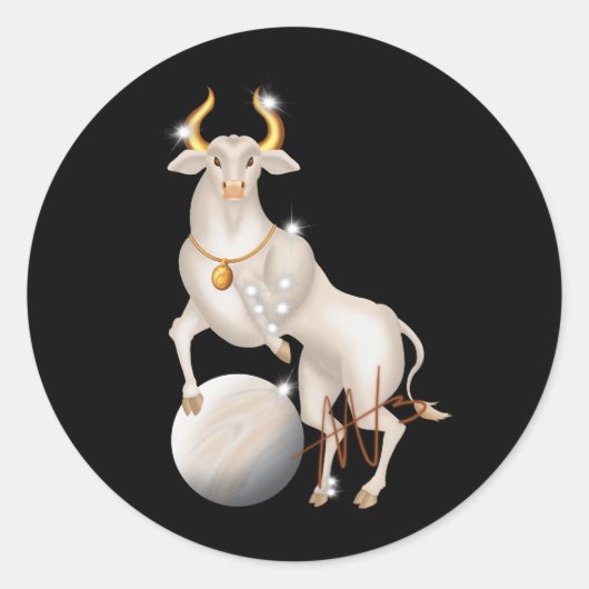 Nova Taurus Venus Zodiac Ronde Sticker (Voorkant)