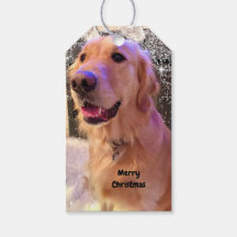 Nova The Golden Retriever Dog kerstcadeau Label