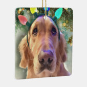 Nova The Golden Retriever - kerstlampjes Keramisch Ornament (Rechts)