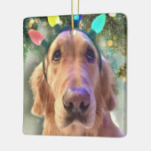Nova The Golden Retriever - kerstlampjes Keramisch Ornament (Links)