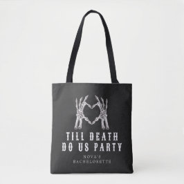 NOVA Til Death Gothic Bloemen Schedel Bachelorette Tote Bag