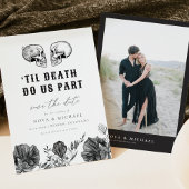 NOVA Til Death Gothic Skull Floral Save the Date Kaart