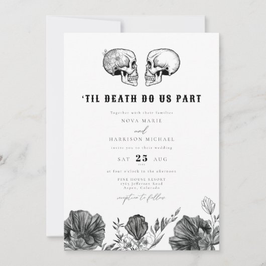 NOVA Til Death Gothic Skull Wedding Details en Kaart (Voorkant)