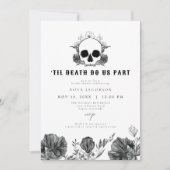 NOVA Til Death Gothic Skull Zwart Vrijgezellenfees Kaart (Voorkant)