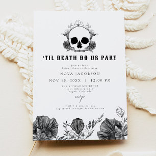 NOVA Til Death Gothic Skull Zwart Vrijgezellenfees Kaart