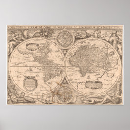 Nova totius terarum orbis geographica poster