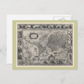 Nova totius terrarum, 1606 Antiek Wereldkaart Briefkaart (Voorkant / Achterkant)