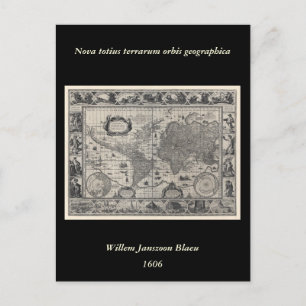 Nova totius terrarum, 1606 Antiek Wereldkaart Briefkaart