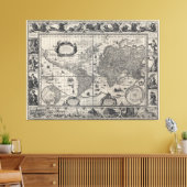 Nova totius terrarum, 1606 Antiek Wereldkaart Canvas Afdruk (Insitu (Woonkamer))