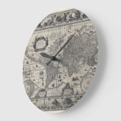 Nova totius terrarum, 1606 Antiek Wereldkaart Grote Klok (Hoek)