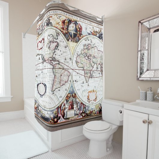 Nova Totius Terrarum Orbis door Henricus Hondius I Douchegordijn (In situ)