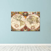 Nova Totius Terrarum Orbis Geographica Ac Hydrogra Canvas Afdruk (Insitu (Houten vloer))