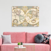 Nova Totius Terrarum Orbis Geographica Canvas Afdruk (Insitu (Woonkamer))