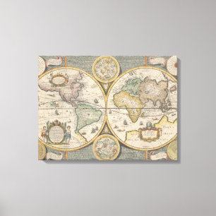Nova Totius Terrarum Orbis Geographica Canvas Afdruk