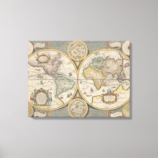 Nova Totius Terrarum Orbis Geographica Canvas Afdruk (Voorkant)