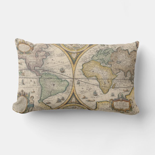 Nova Totius Terrarum Orbis Geographica Kussen (Voorkant)