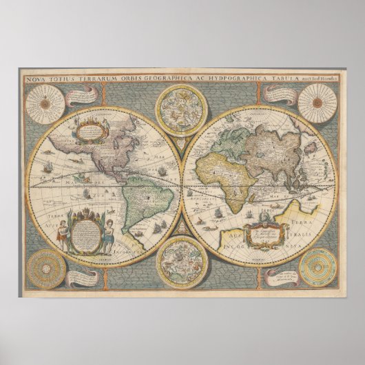 Nova Totius Terrarum Orbis Geographica Poster (Voorkant)