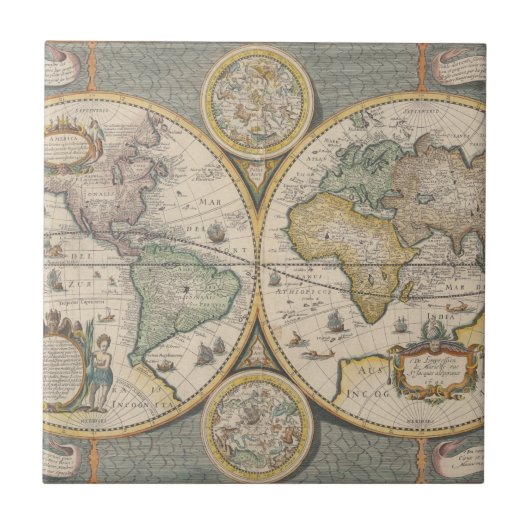 Nova Totius Terrarum Orbis Geographica Tegeltje (Voorkant)