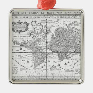 Nova Totius Terrarum Orbis Metalen Ornament