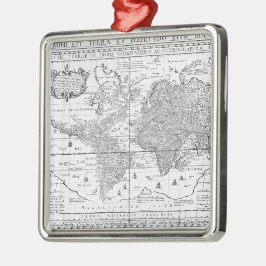 Nova Totius Terrarum Orbis Metalen Ornament (Links)