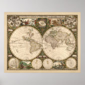 Nova Totius Terrarum Orbis Tabula (F. de Wit) Poster (Voorkant)