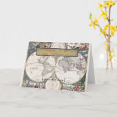 Nova Totius Terrarum Orbis Tabula - Gelukkige Kaart (Gele Bloem)