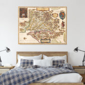 Nova Virginiae Tabula 1630 Henricus Hondius Map Canvas Afdruk (Insitu (Slaapkamer))
