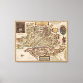 Nova Virginiae Tabula 1630 Henricus Hondius Map Canvas Afdruk (Voorkant)