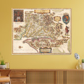 Nova Virginiae Tabula 1630 Henricus Hondius Map Canvas Afdruk (Insitu (Woonkamer))