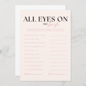 Nova Vrijgezellenfeest Alle ogen op de bruid spel Kaart (Voorkant / Achterkant)