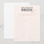 Nova Wie kent de bruid het beste spel Kaart (Voorkant / Achterkant)