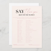 Nova Zeg ik hou van jou over de hele wereld Bruids Kaart (Voorkant / Achterkant)