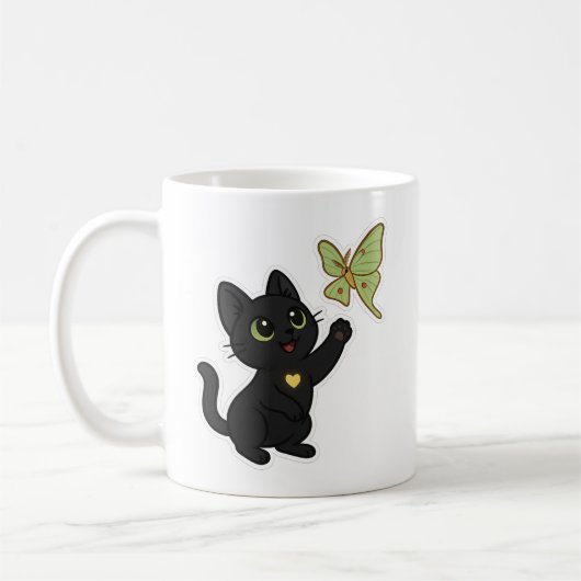 NovaCatAdventures  and Lunar Moth Frolics v2 mug Koffiemok (Links)