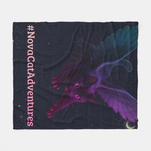 #NovaCatAdventures – Winged v2 Fleece Deken (Voorkant (Horizontaal))