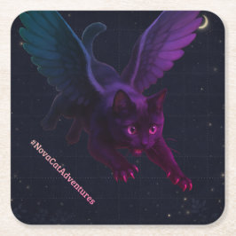 #NovaCatAdventures winged v2 Paper Coaster Kartonnen Onderzetters