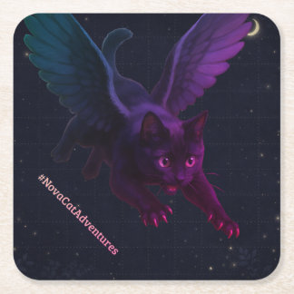 #NovaCatAdventures winged v2 Paper Coaster Kartonnen Onderzetters