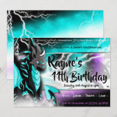 Novastorm Dragon Birthday Invitations Kaart (Voorkant / Achterkant)