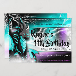 Novastorm Dragon Birthday Invitations Kaart