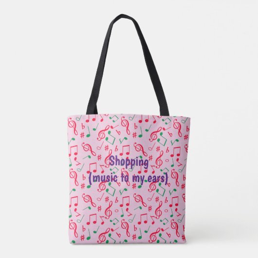 Novel Musical Notes Graphics Tote Bag (Achterkant)