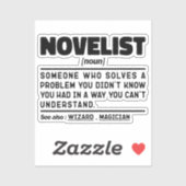 Novelist Noun Definition Creatief Schrijven Cool Sticker (Vel)