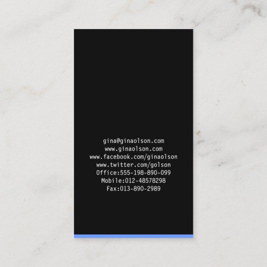 Novellist Visitekaartje Monogram Block (Achterkant)