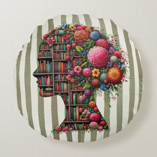 Novels Are My Sanctuary for Bookish Rond Kussen (Voorkant)