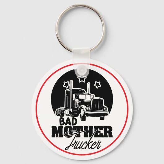 Novelty Bad Mother Trucker Keyring Sleutelhanger (Voorkant)